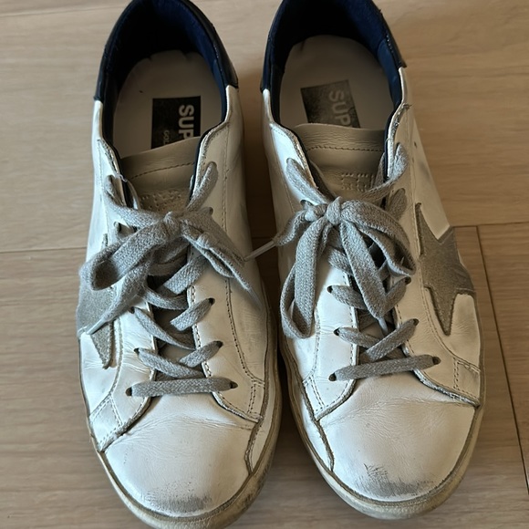 Golden Goose women’s EUR 38/US 8 Super star with suede star blue heeled tab - Picture 7 of 8